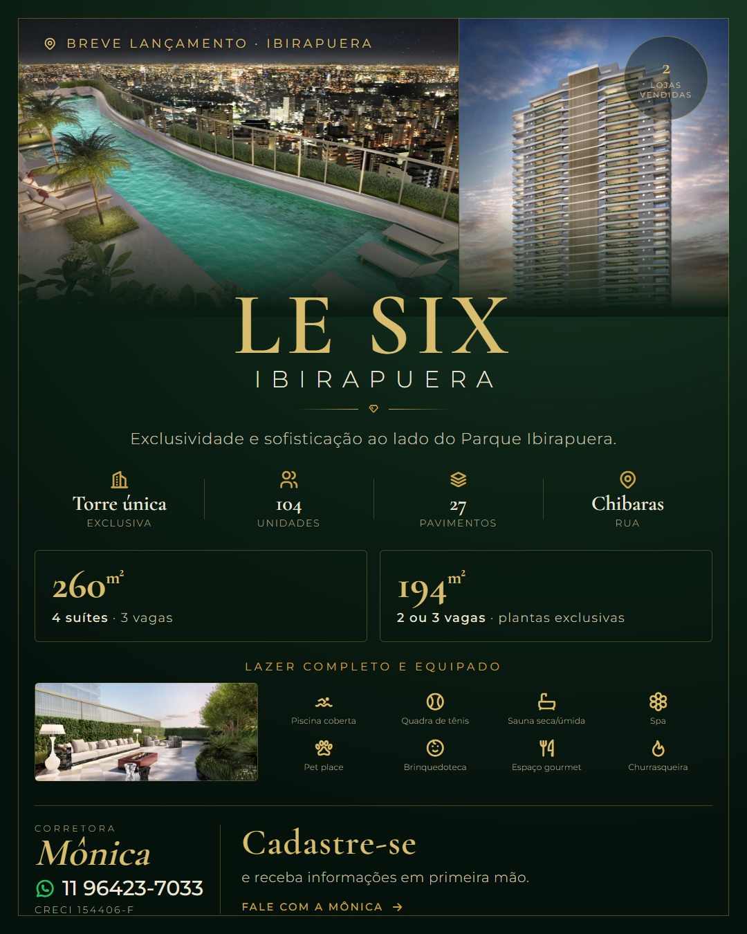 Le Six Ibirapuera — breve lançamento de alto padrão ao lado do Parque Ibirapuera, em São Paulo